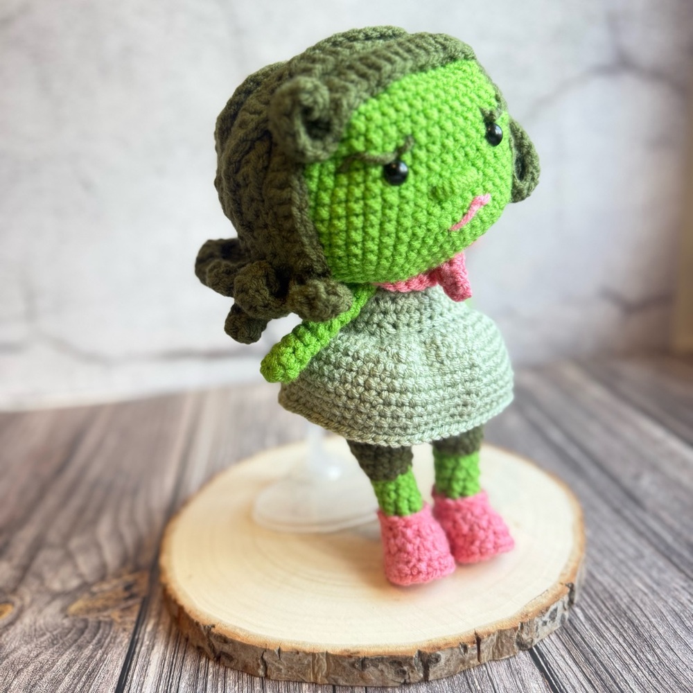 Disgust Handmade Crochet Amigurumi Doll  10”